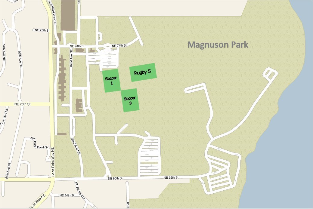 Map to Magnuson Park Field